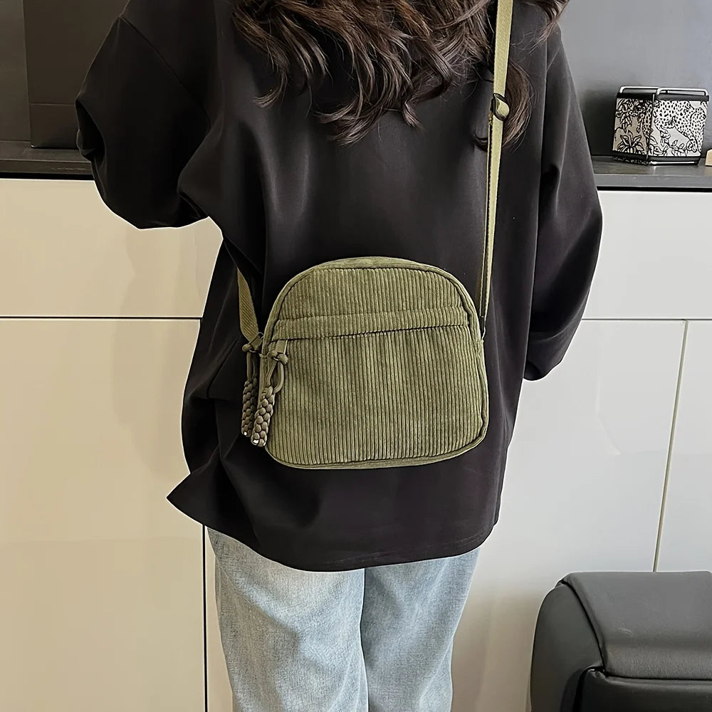 Bolso de Hombro de Pana Vintage Estilo Harajuku