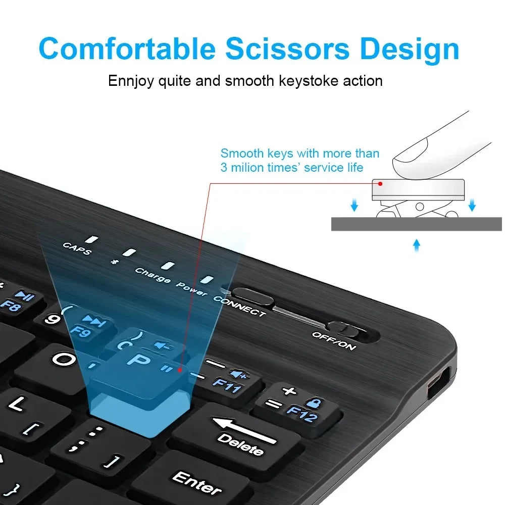 Teclado Bluetooth para iPad de 10.ª Generación, iPad Pro 13, 12, 11, 10, 9, 8, 7 Pulgadas, iPad Air 13, iPad de 11.ª Generación, iPad Mini, Tablets Samsung y Xiaomi