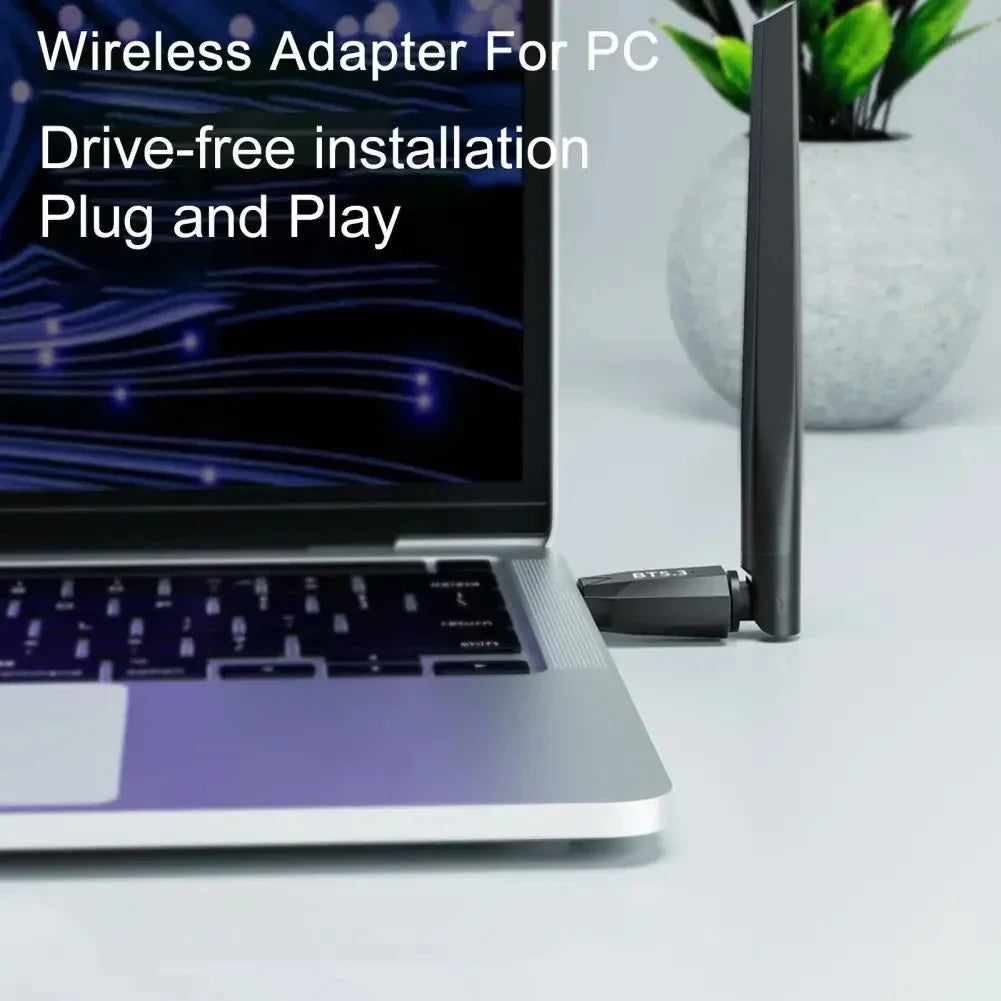 Adaptador Bluetooth 5.4 de 150M, Dongle USB Bluetooth sin Controlador para Windows 11/10/8.1, Receptor Transmisor de Audio para Ratón y Teclado