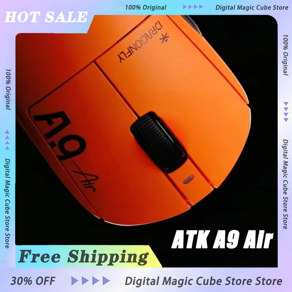 Ratón inalámbrico ATK A9 Air Ultimate Master Edition PAW3950 UItra 53g, juego ergonómico ligero, deportes electrónicos, accesorios personalizados, regalos