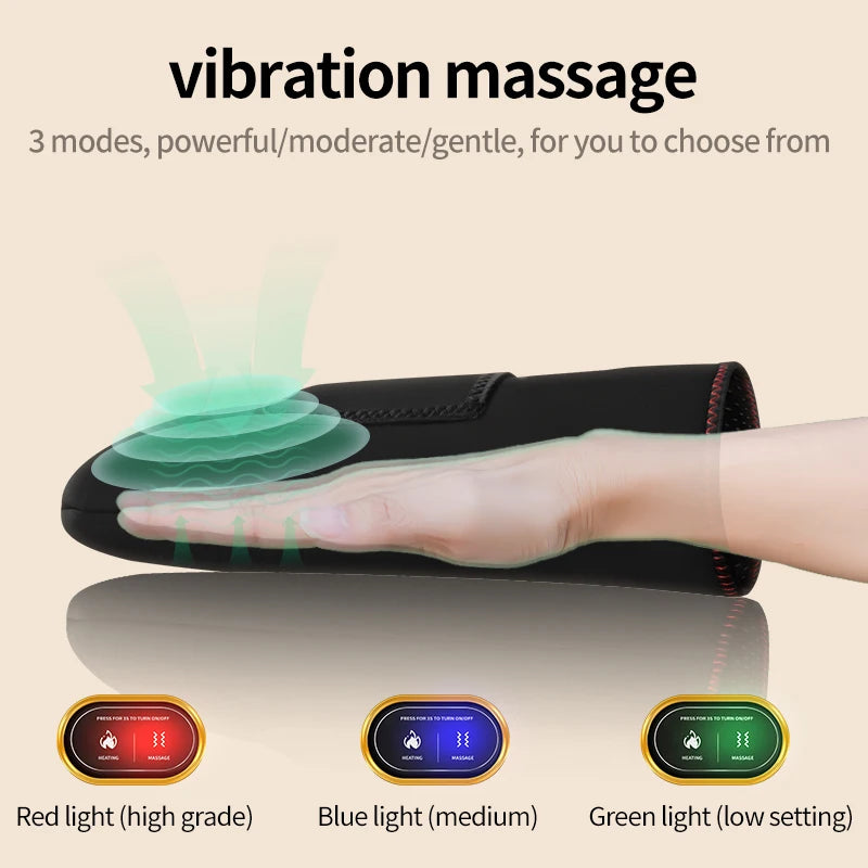 Masajeador Eléctrico Vibratorio para Manos con Calor y Compresión, Alivia el Dolor y la Molestia por Uso Excesivo o Lesiones, Puerto USB, Uso Familiar, Cuidado de las Manos
