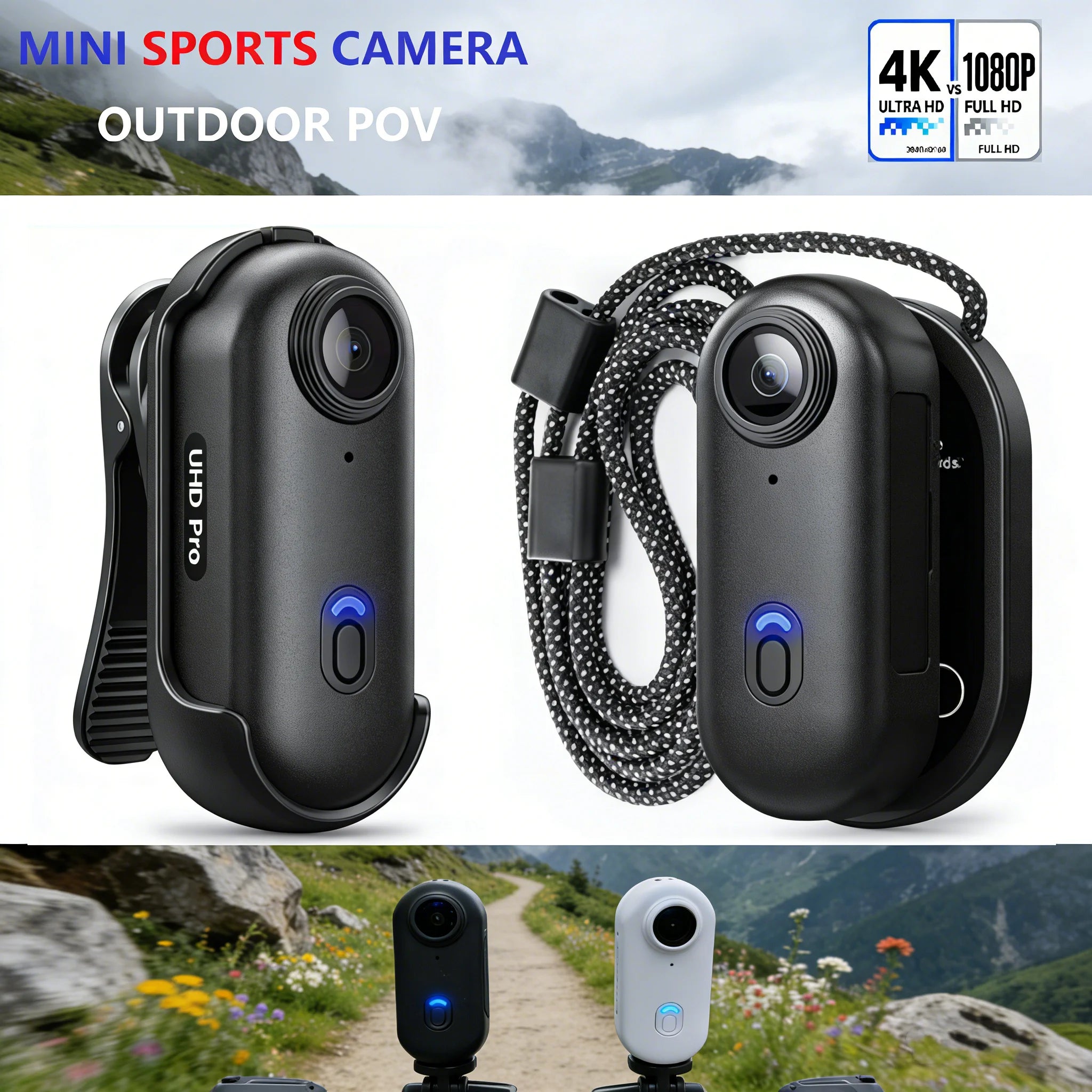 Cámara de acción 4K WiFi sumergible hasta 30 m para deportes al aire libre
