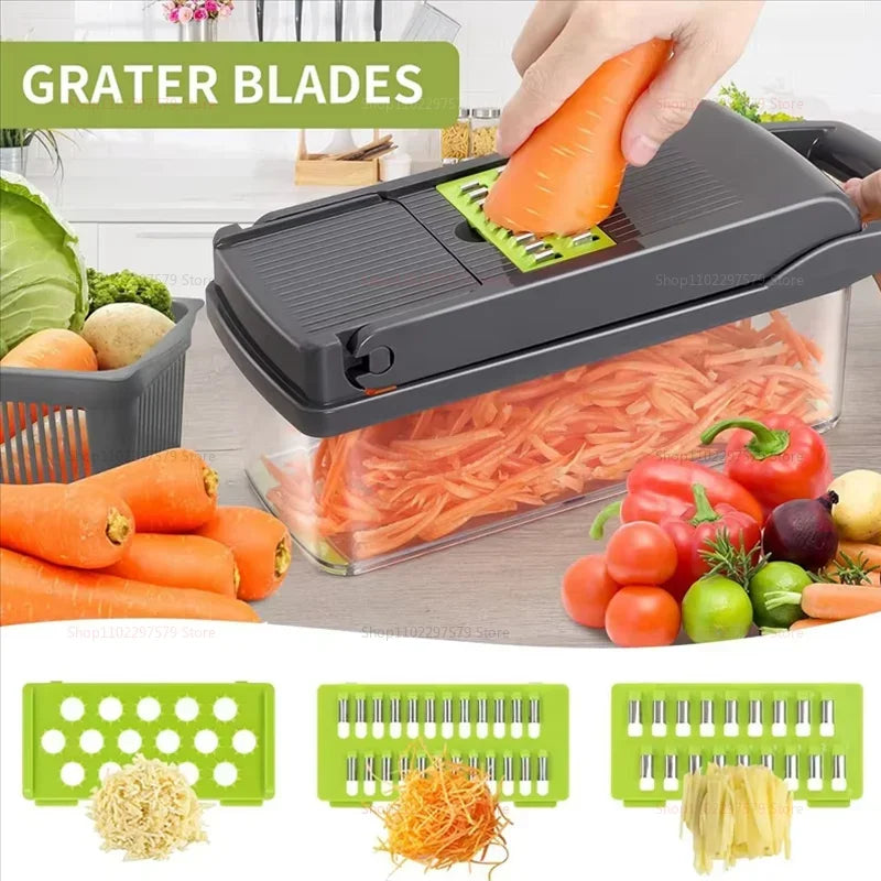 Picadora de cocina portátil multifuncional, trituradora de verduras, rallador de patatas y zanahorias, procesador de alimentos para el hogar de frutas y verduras