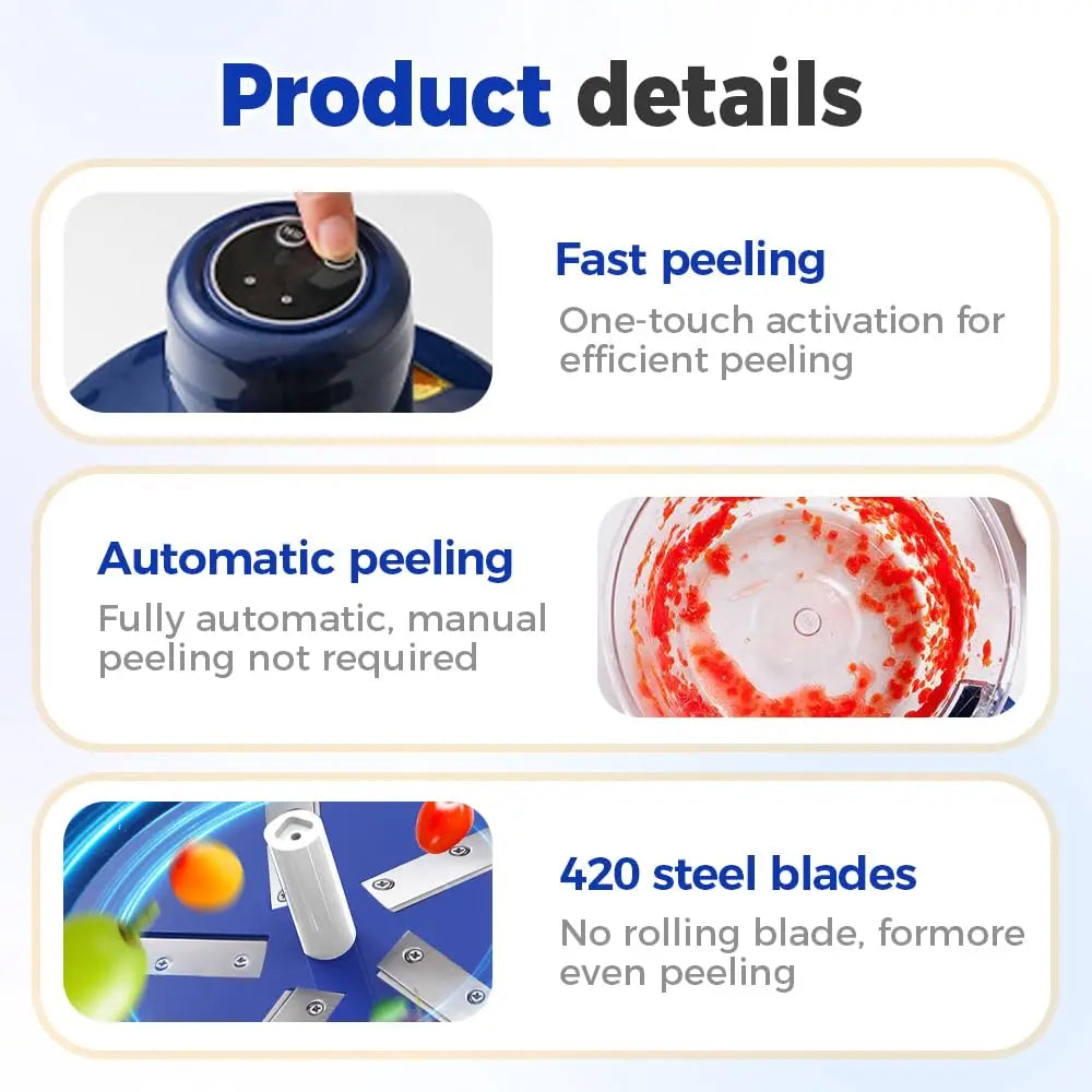 Pelador de Frutas Eléctrico Recargable