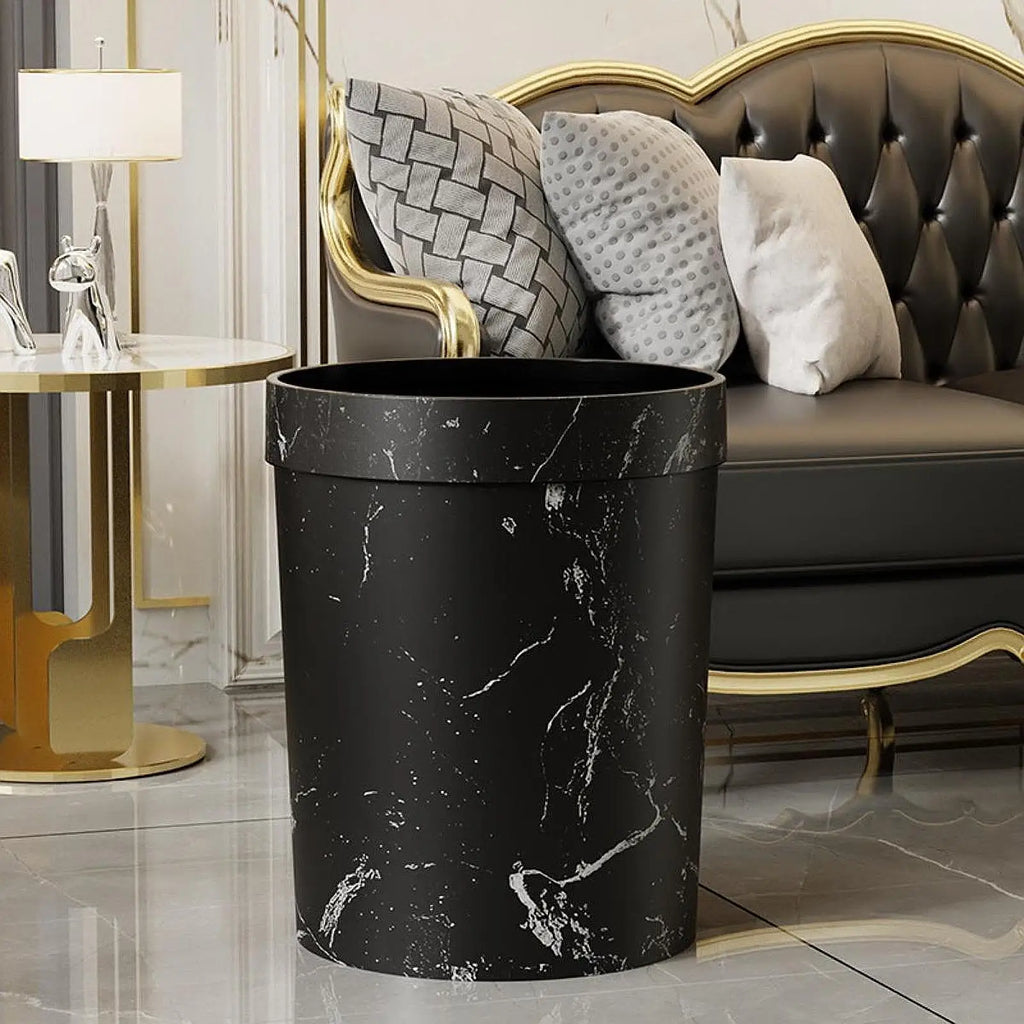 Bote de basura de grano de madera de imitación, contenedor de basura creativo para alimentos, basura para sala de estar, dormitorio, baño, cocina