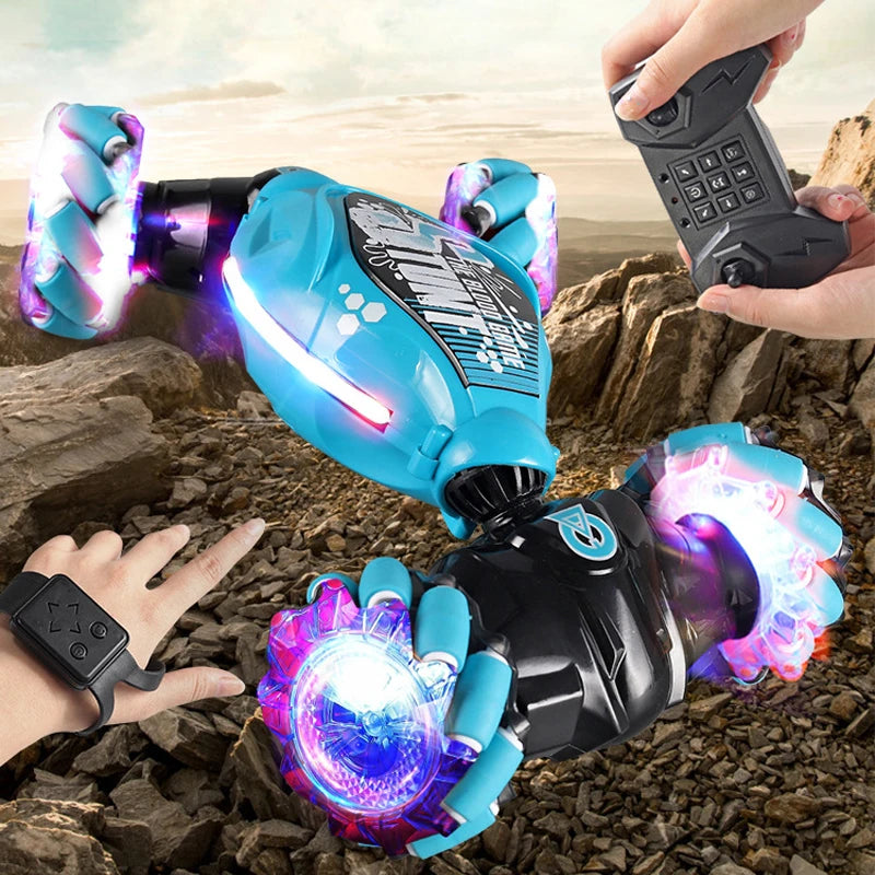 Auto RC Drift 4WD con Luces LED, Música y Spray 360° Control Remoto