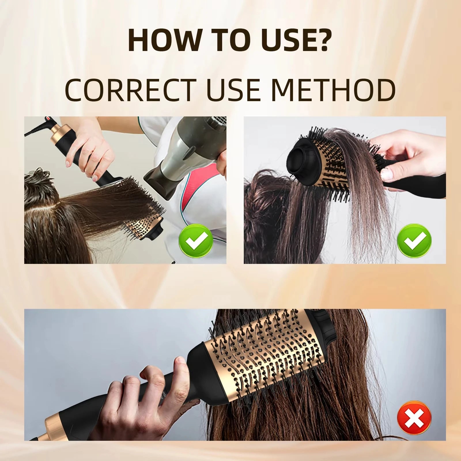 Cepillo de Aire Caliente para Rizar y Alisar el Cabello, Cepillos Eléctricos para el Cabello, Peine Caliente, Rizador Profesional, Cepillo Térmico Anti-Quemaduras