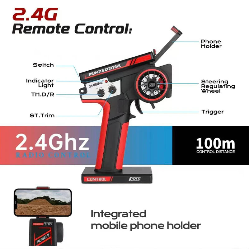 75 KM/H WLtoys 124016 V8 RC coche sin escobillas 4WD eléctrico de alta velocidad todoterreno Control remoto Drift Rc coches para adultos Juguetes