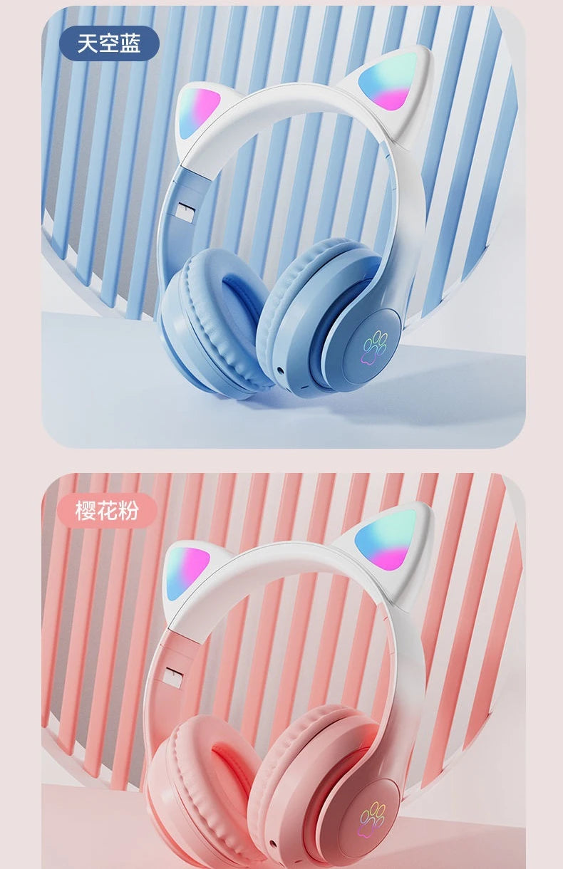 Auriculares Gaming Bluetooth LED Oreja de Gato