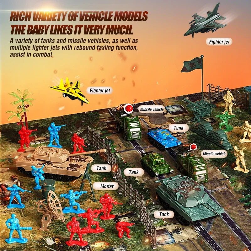 Set de Juguetes Militares con Soldados y Tanques para Niños