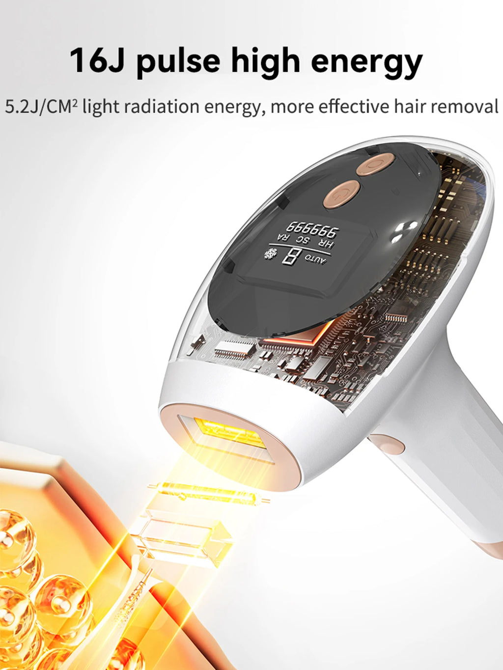 Dispositivo de Depilación IPL 3 en 1 con Enfriamiento por Hielo, 999900 Flashes, Depiladora Láser para Mujeres y Hombres, Uso Doméstico