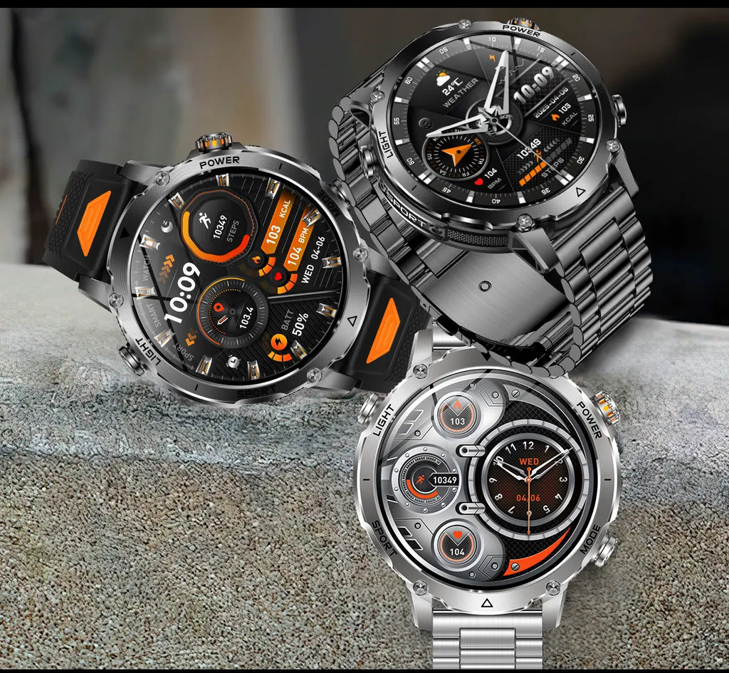 Reloj Inteligente Deportivo Militar 1400mAh Bluetooth