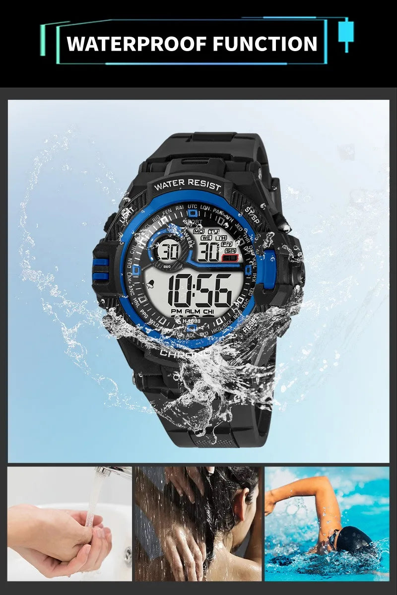 Reloj Digital Deportivo con Cronómetro y Calendario