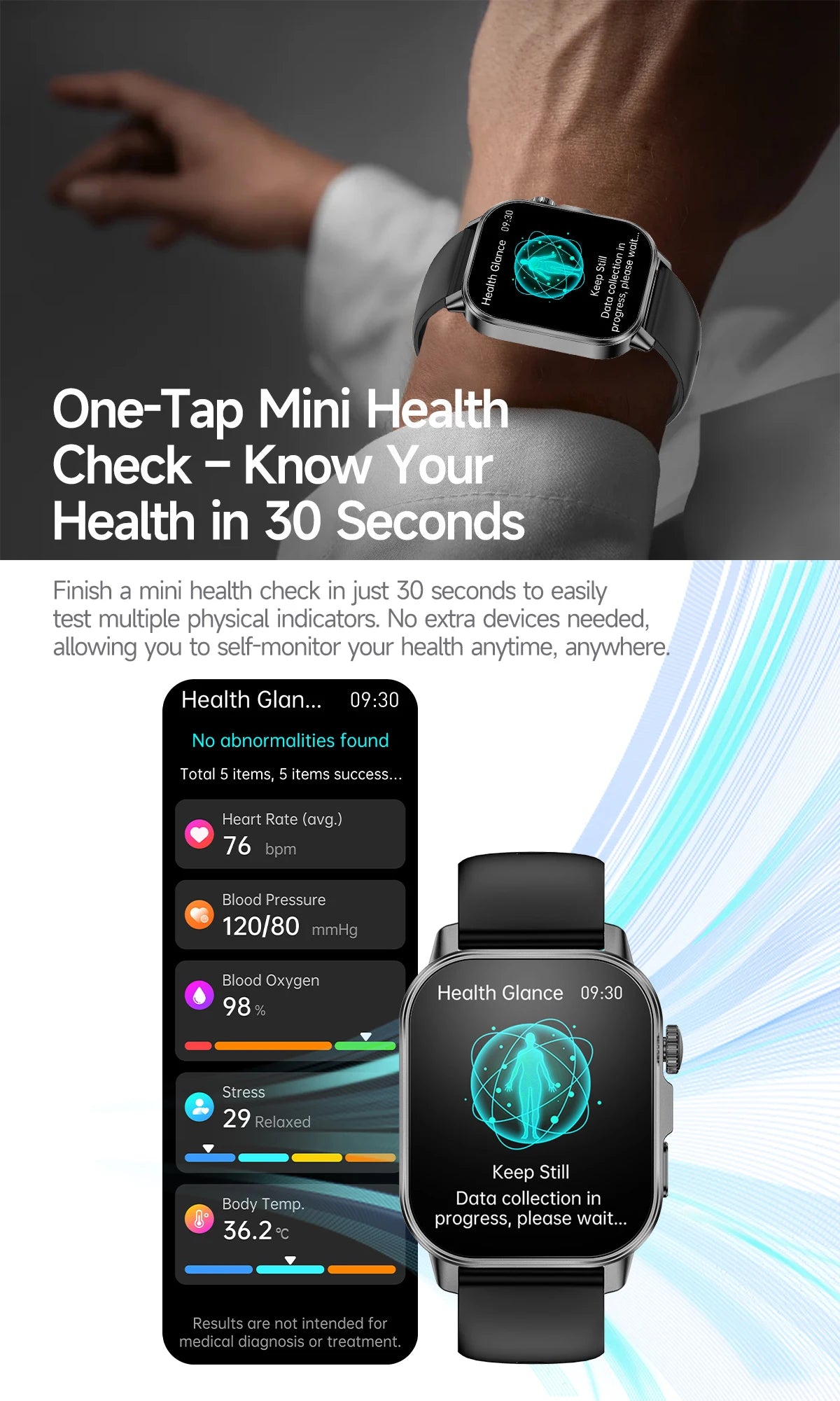 Reloj Inteligente con Diagnóstico ECG, Oxígeno en Sangre y Pantalla AMOLED