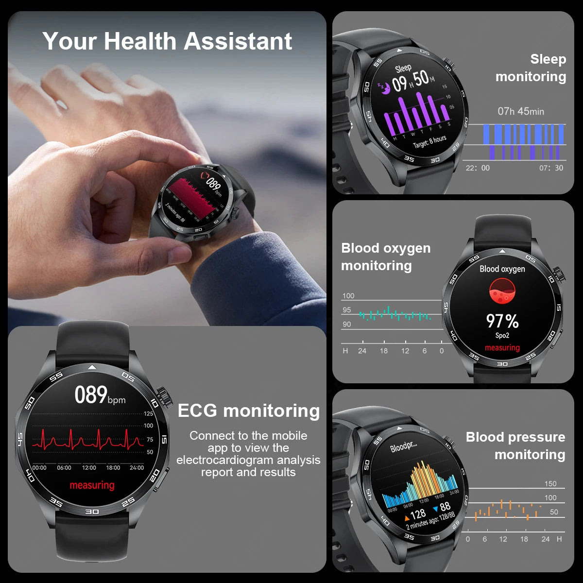 Reloj Inteligente Bluetooth ECG Salud