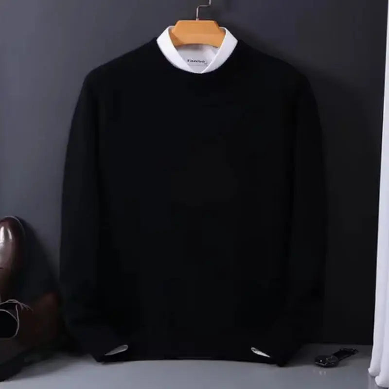 Suéter de Punto con Cuello Redondo para Hombre - Holgado, Otoño Invierno
