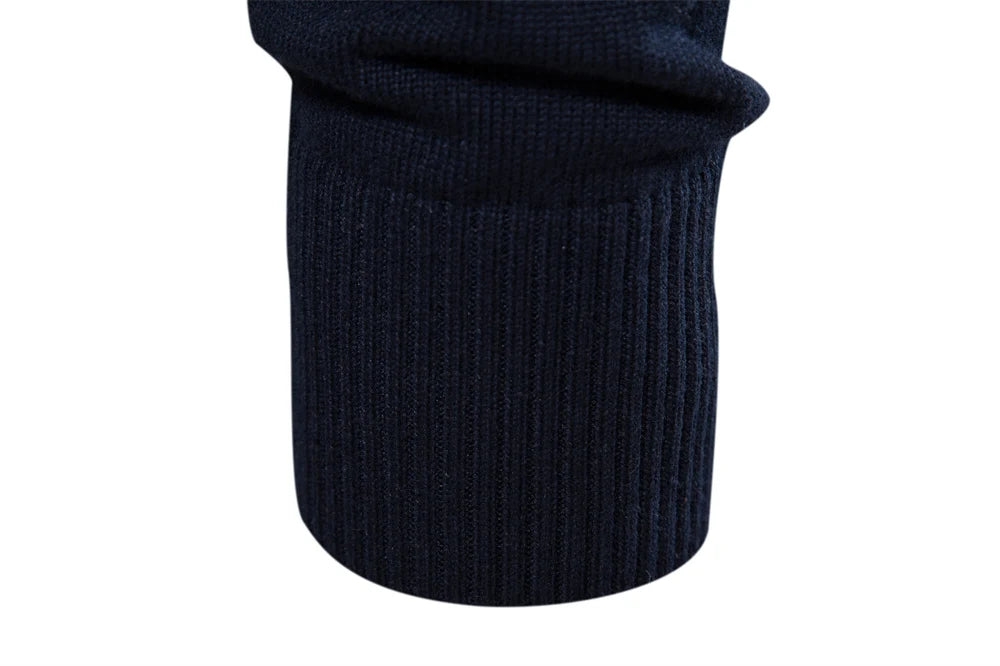 AIOPESON, suéter de retazos para hombre, suéter informal de algodón con cremallera y cuello simulado para hombre, nuevo suéter cálido de moda de invierno para hombre