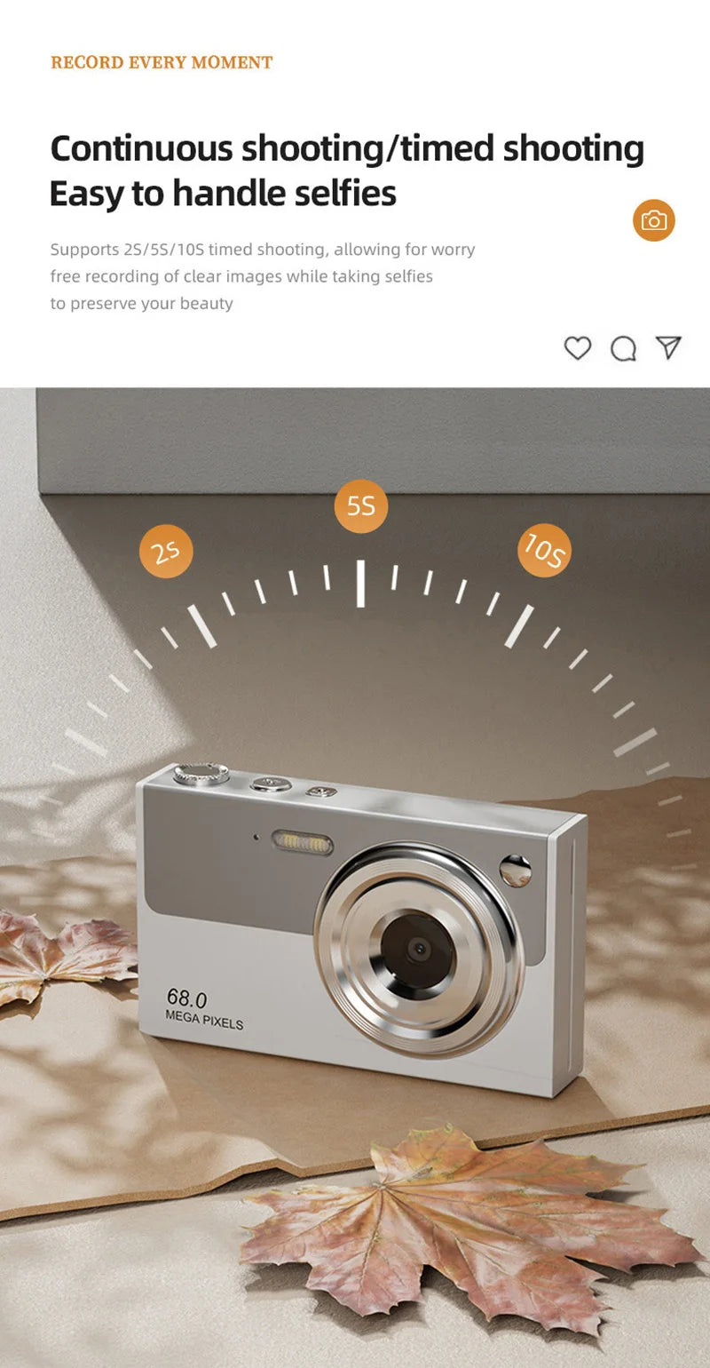 Cámara Digital Lenovo 68MP 4K WiFi Doble Lente para Selfies