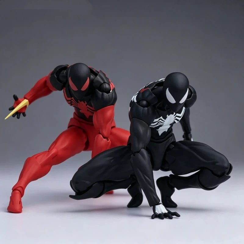 Figura de Acción de 16 cm de Spider-Man Venom Symbiote Kaine Parker Scarlet Spider con Traje Negro y Rojo, Modelo de Anime, Juguetes Coleccionables