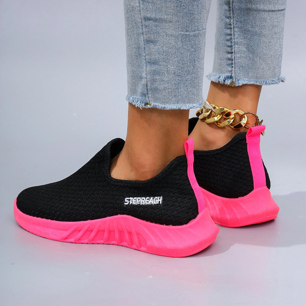 Zapatillas planas de malla transpirable para mujer — Calzado informal de verano