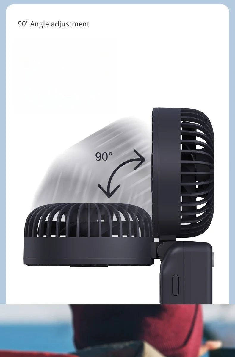 Nuevo Mini ventilador portátil de mano de 1800mAh, diseño de pantalla LED, 3 engranajes para aparatos de refrigeración portátiles de verano para interiores y exteriores