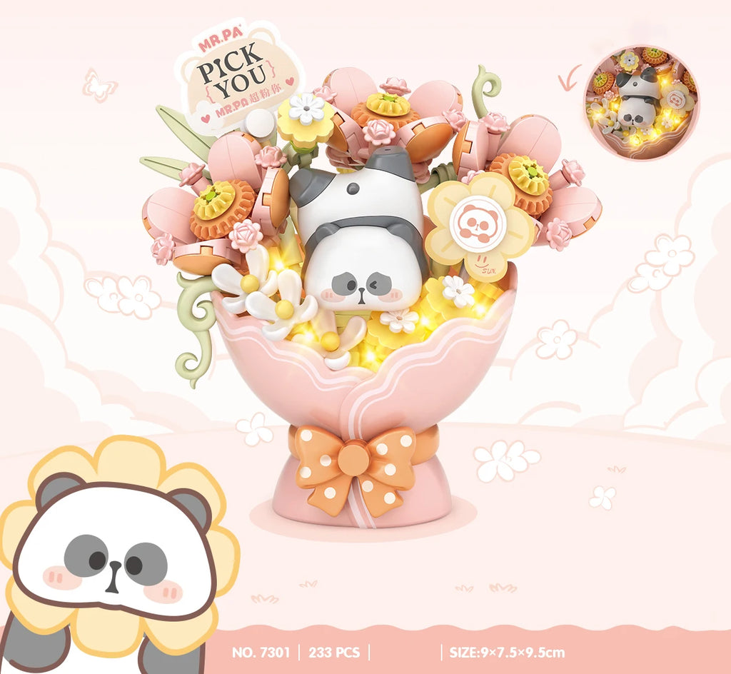 LOZ-7304 Flor de girasol flor inmortal bloque de construcción serie de plantas y flores modelo educativo niña juguete de flores de bloques de construcción