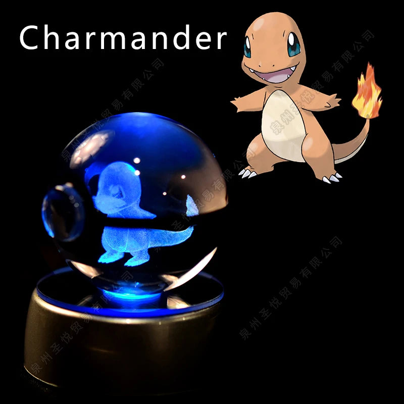 Lámpara Nocturna Pokémon Bola de Cristal 3D Pikachu