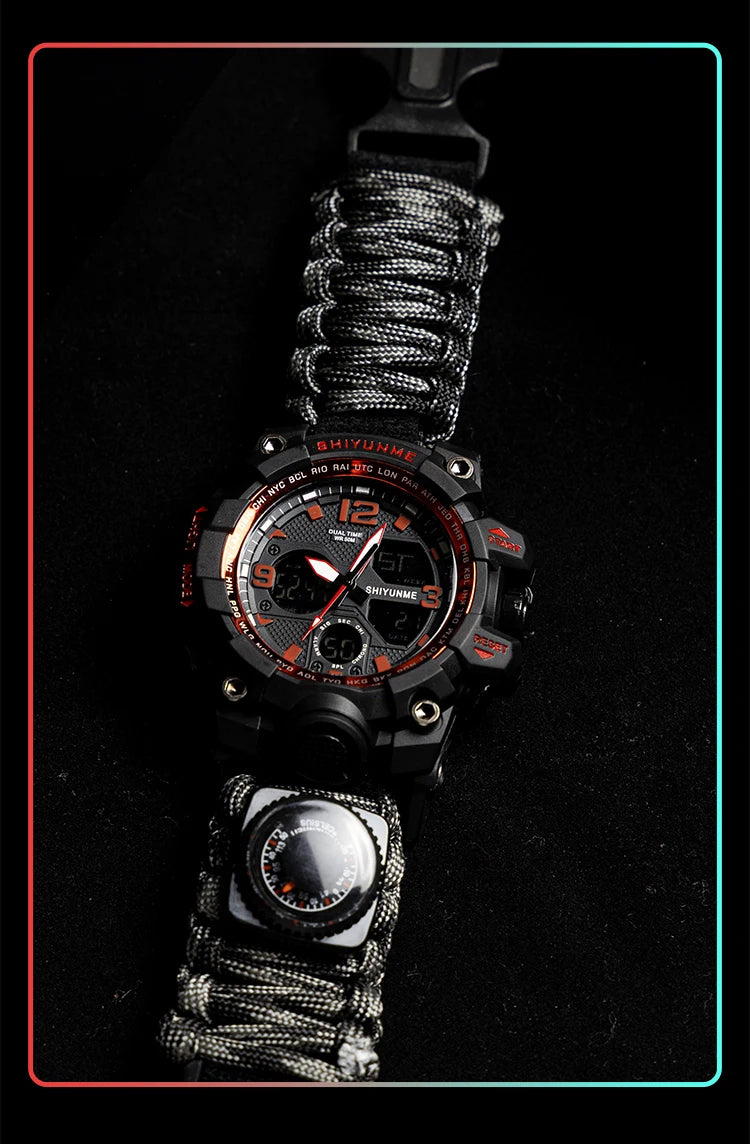 Reloj Militar SHIYUNME para Hombre con Brújula, LED y Temperatura