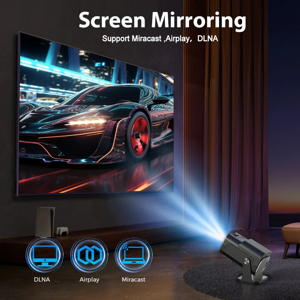 2025 4K Android 11 Proyector Nativo 1080P 390ANSI HY320 Dual Wifi6 BT5.0 1920*1080P Cine Proyector portátil actualizado HY300