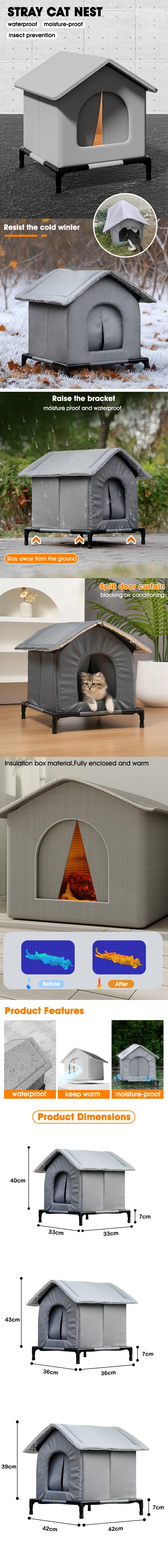 Casa Plegable para Mascotas — Refugio Impermeable Interior y Exterior