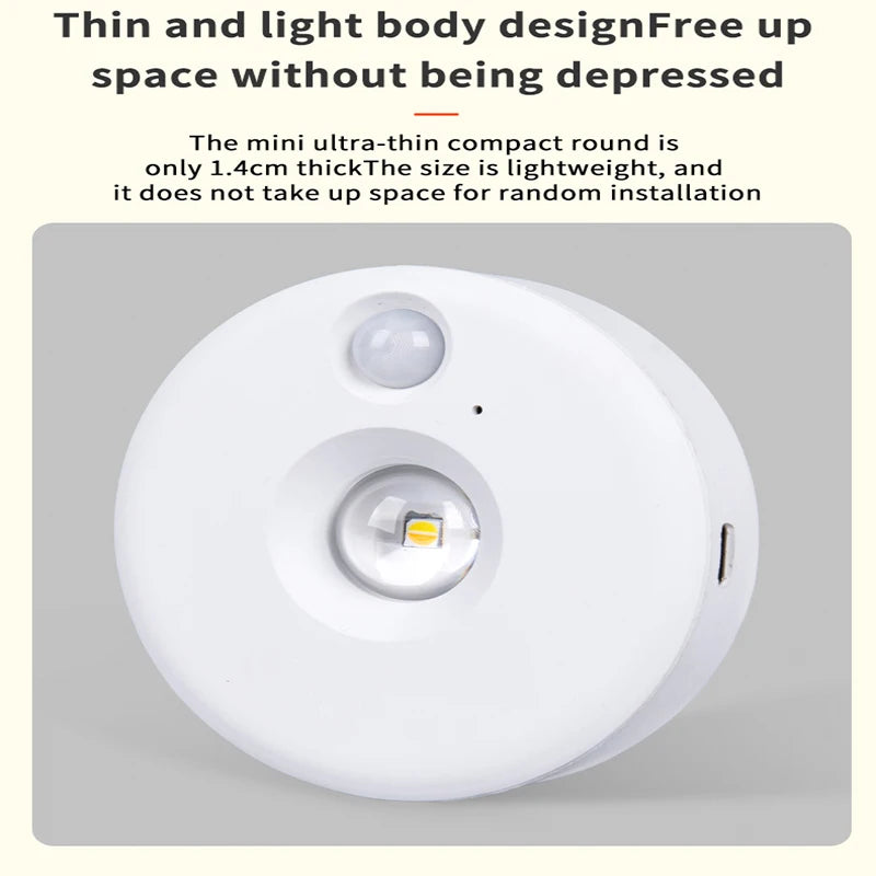 Lámpara LED para debajo del gabinete con Sensor de movimiento, luz nocturna recargable regulable, Bombilla detectora de barra de tubo para escaleras, armario, habitación y pasillo