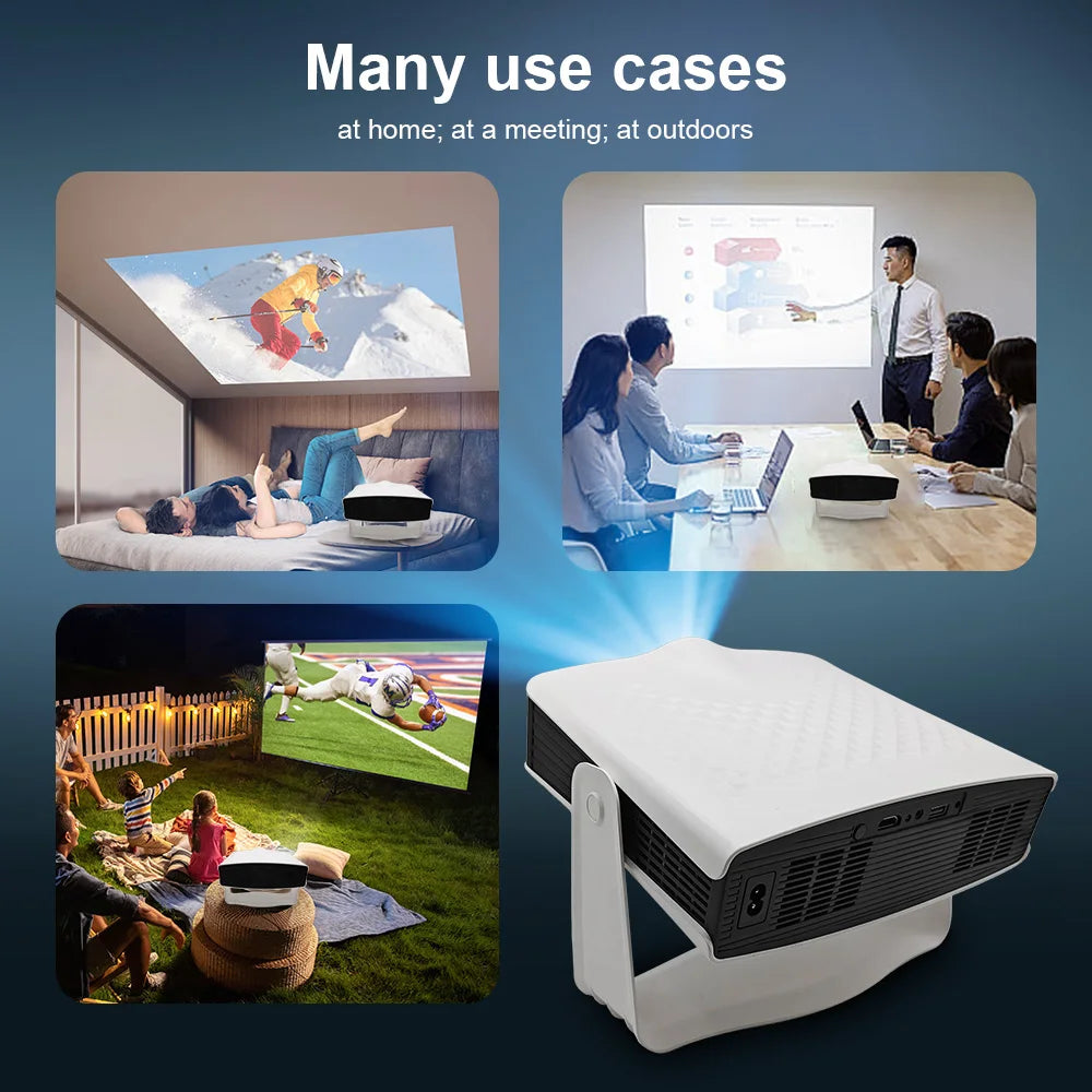 Nuevo Proyector Portátil YM05 2026, Resolución Nativa 1080P, 800 ANSI Lúmenes, Enfoque Automático, Android 14, 180 °   Cine en Casa y al Aire Libre Giratorio