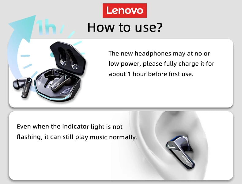 Auriculares Lenovo GM2 Pro TWS Bluetooth 5.3 ANC Gaming