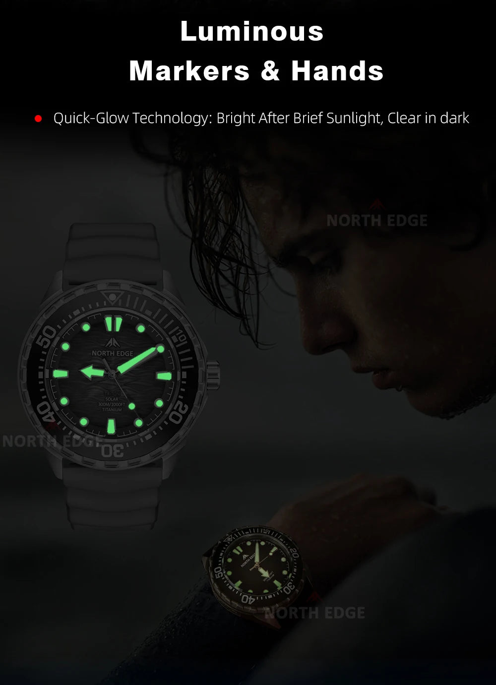 NORTH EDGE TRITON-Ti Reloj de Buceo Titanio Solar
