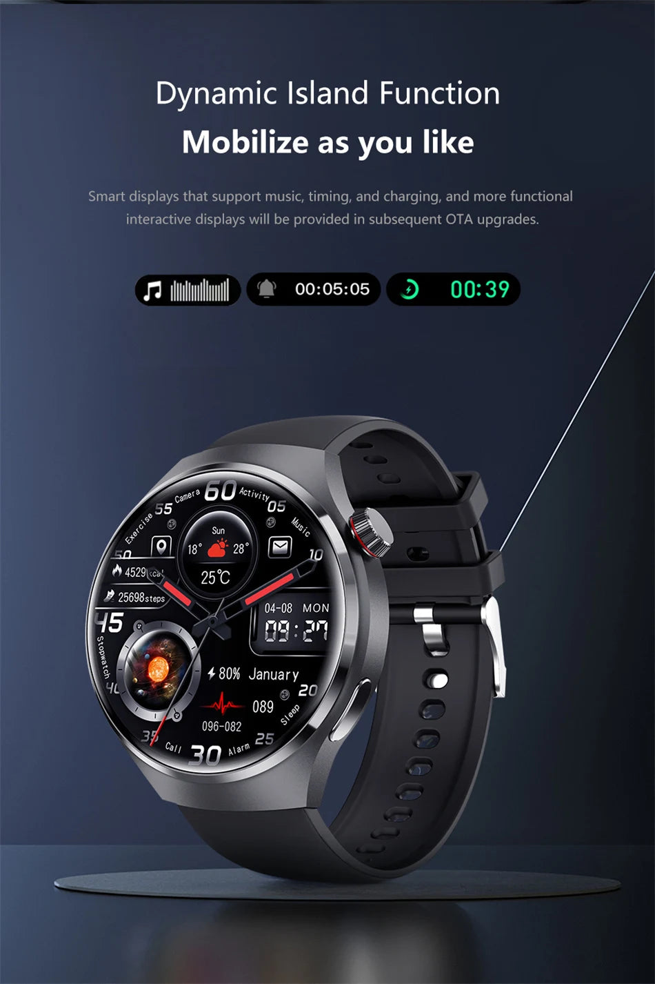 Reloj Inteligente 4 Pro GPS AMOLED Bluetooth