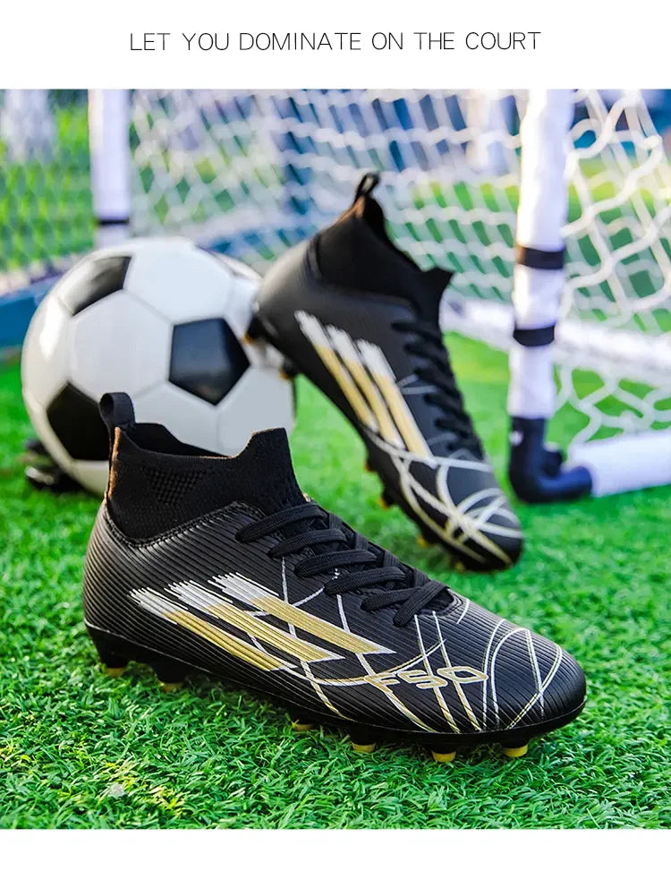 Botas de fútbol unisex de caña alta con cuello de calcetín transpirables
