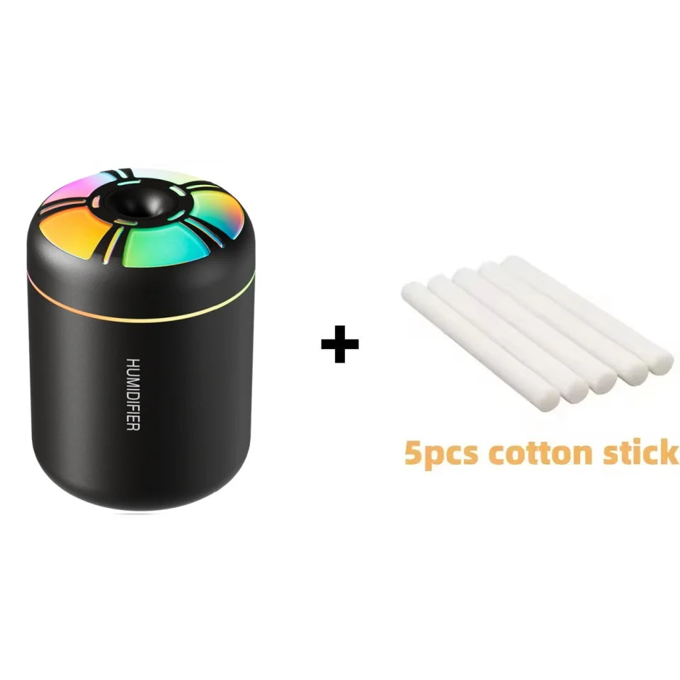 Mini humidificador USB Searide 180ml con difusor de aromas y luces de colores