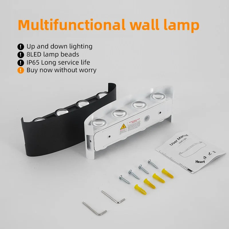 Lámpara de Pared LED Exterior IP65 Impermeable Moderna para Hogar