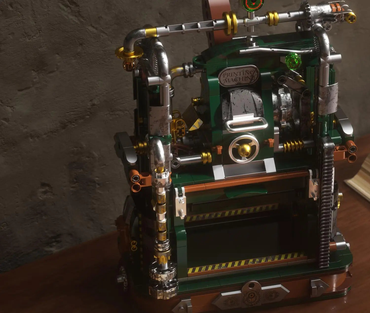 Juego de Bloques de Construcción JAKI Retro con Diseño de Prensa de Impresión, Simulación de Prensa de Impresión, Decoración para el Hogar, Juguete de Ensamblaje DIY, Regalo de Cumpleaños