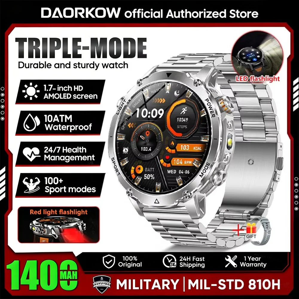 Reloj Inteligente Deportivo Militar 1400mAh