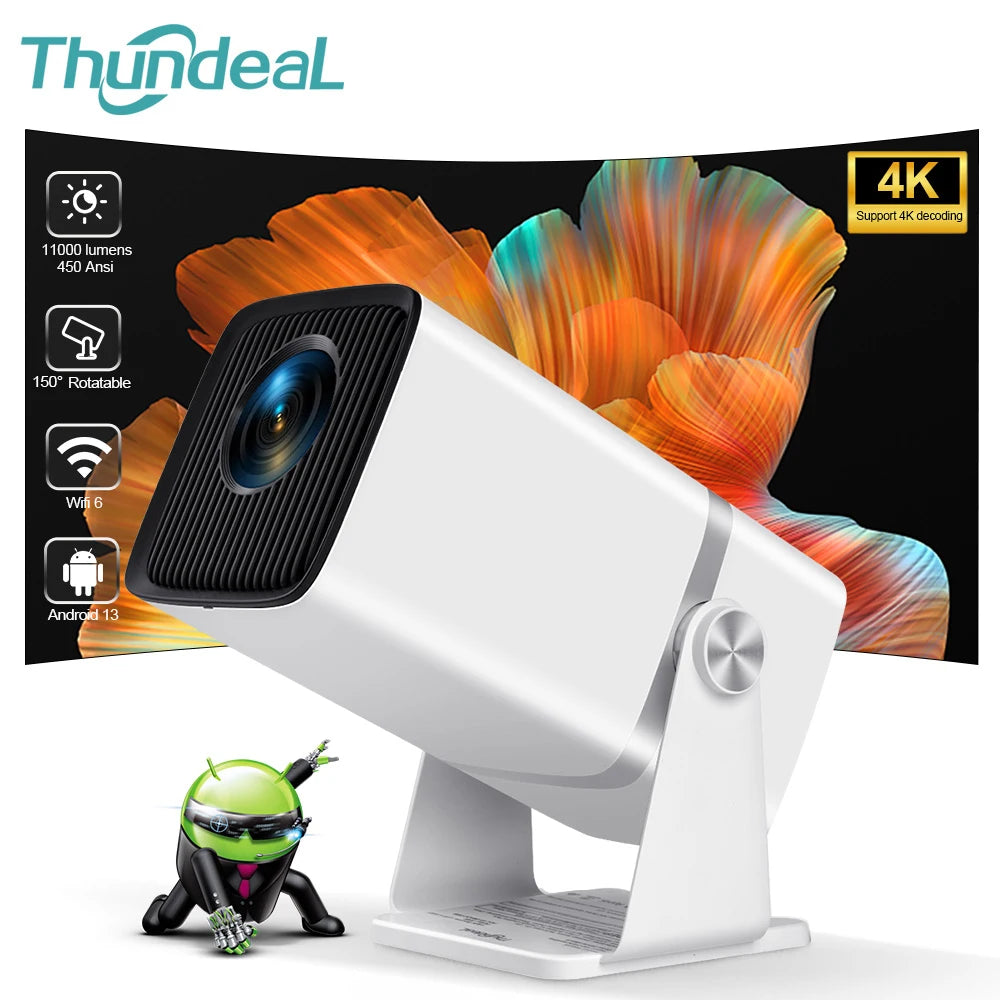 Mini Proyector ThundeaL TD80W Full HD 1080P 4K Android WiFi, Cine en Casa, Reuniones, Videos, Películas, Proyector Portátil TD80 PK HY320