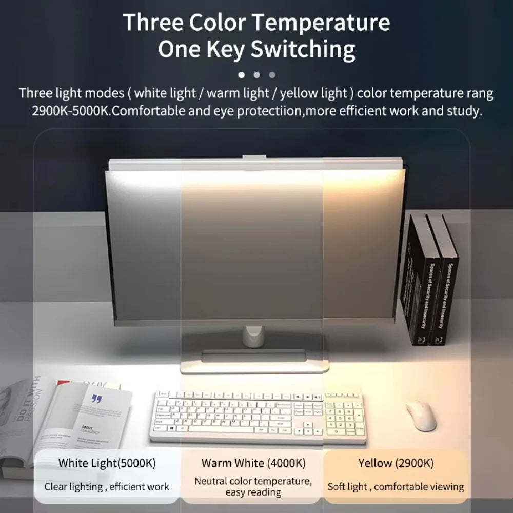 Barra de luz para Monitor de ordenador de 50cm, luces colgantes para pantalla, atenuación continua, lámpara de escritorio USB para estudio, luz de lectura, lámpara para Monitor de mesa