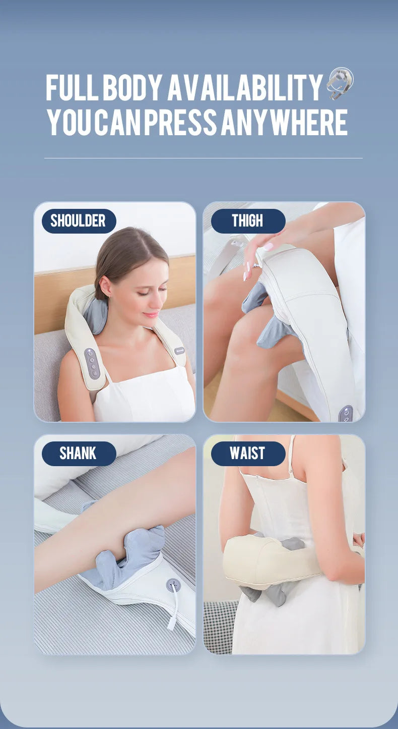 Masajeador Inalámbrico de Cuello y Hombros 26W con Motor