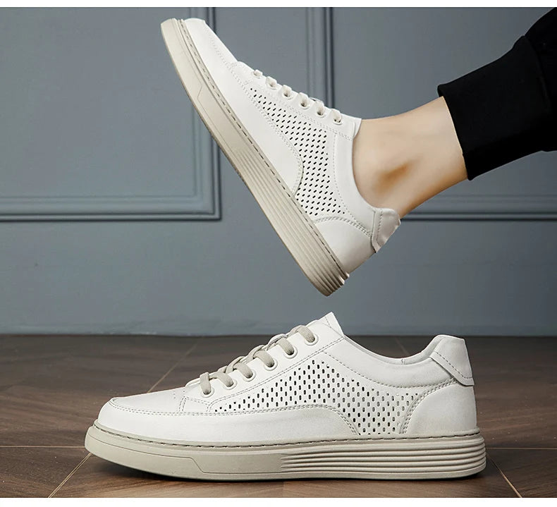 Zapatos Casuales de Cuero Genuino para Hombre - Suela Gruesa