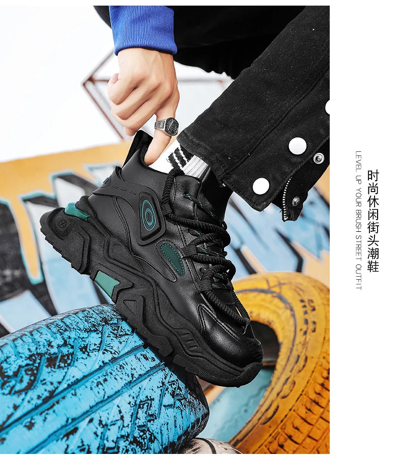 Zapatos informales de suela gruesa para hombre, zapatillas deportivas antideslizantes de suela blanda para las cuatro estaciones, zapatos deportivos Joker juveniles a la moda