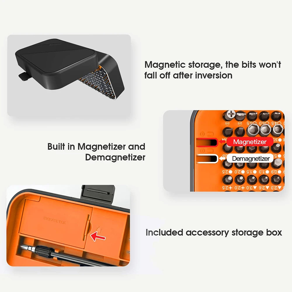 Juego de destornilladores 25/115/135/140 en 1, Kit de puntas de tornillo Phillips Torx magnético con llave removedora eléctrica, herramientas de reparación de teléfono y PC