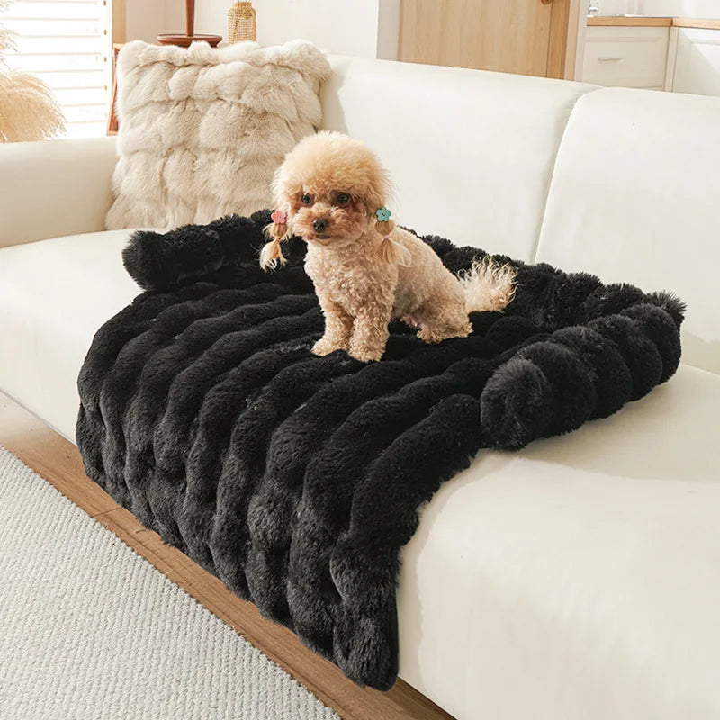 Cama de Felpa de Lujo para Mascotas – Piel Sintética Suave