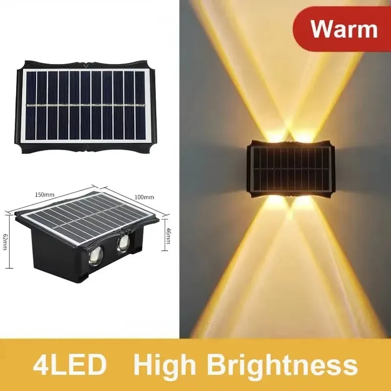 Lámpara Solar LED de Pared Exterior para Jardín y Patio