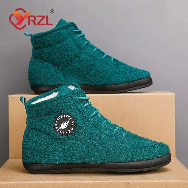 YRZL zapatos de algodón para hombre, zapatillas ligeras de invierno de alta calidad, mocasines de algodón para interiores de felpa, zapatos cálidos de invierno para hombre