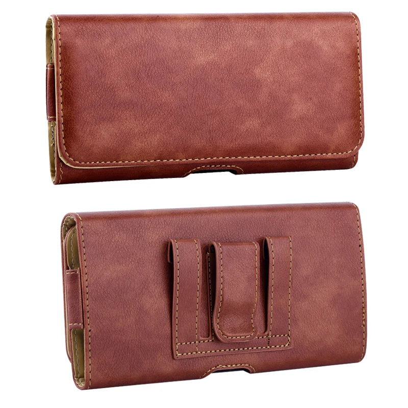 Funda Universal de Cuero para Teléfono con Clip para Cinturón